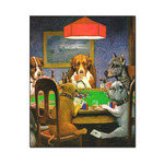 Dogs Playing Poker by C.M.Coolidge Wood Print - 16x20