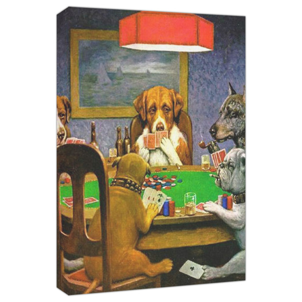 Custom Dogs Playing Poker by C.M.Coolidge Canvas Print - 20x30