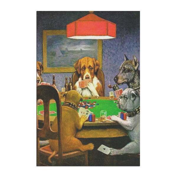 Custom Dogs Playing Poker by C.M.Coolidge Posters - Matte - 20x30