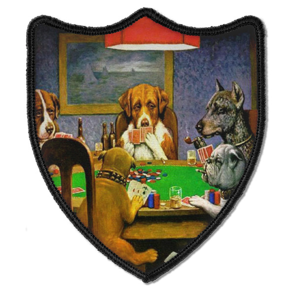 Custom Dogs Playing Poker by C.M.Coolidge Iron On Shield Patch B