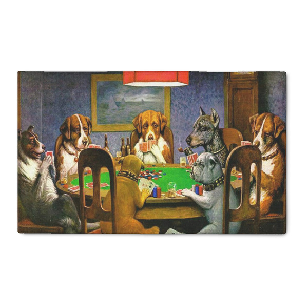 Custom Dogs Playing Poker by C.M.Coolidge 3' x 5' Patio Rug