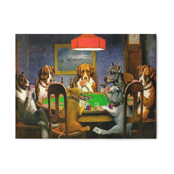 Custom Dogs Playing Poker by C.M.Coolidge 5' x 7' Patio Rug