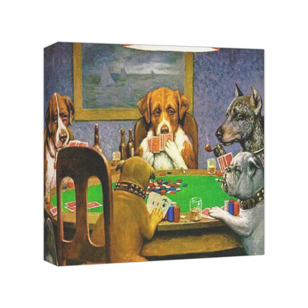 Custom Dogs Playing Poker by C.M.Coolidge Canvas Print - 8x8