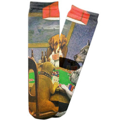 Dogs Playing Poker by C.M.Coolidge Adult Crew Socks