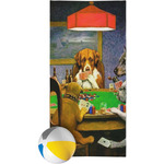 Dogs Playing Poker 1903 C.M.Coolidge Beach Towel