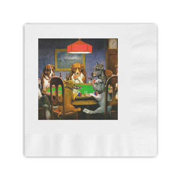 Custom Dogs Playing Poker by C.M.Coolidge Coined Cocktail Napkins