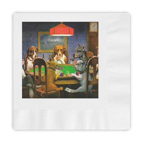 Custom Dogs Playing Poker by C.M.Coolidge Embossed Decorative Napkins