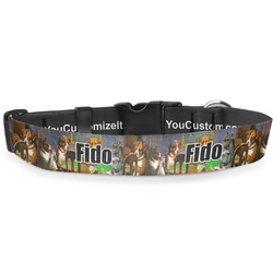 Dogs Playing Poker by C.M.Coolidge Deluxe Dog Collar - Medium (11.5" to 17.5")