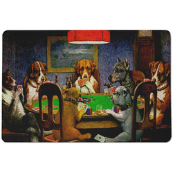 Dogs Playing Poker by C.M.Coolidge Dog Food Mat