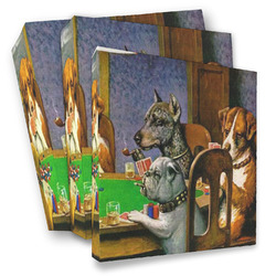 Dogs Playing Poker by C.M.Coolidge 3 Ring Binder - Full Wrap