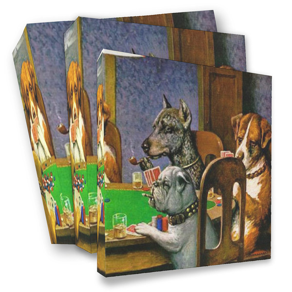 Custom Dogs Playing Poker by C.M.Coolidge 3 Ring Binder - Full Wrap