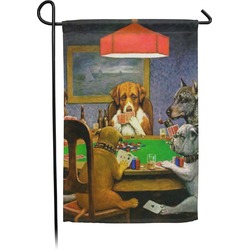 Dogs Playing Poker by C.M.Coolidge Small Garden Flag - Double Sided
