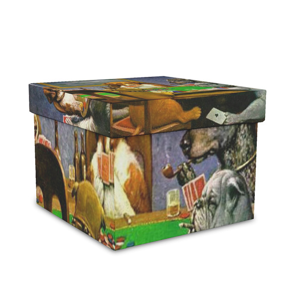 Custom Dogs Playing Poker by C.M.Coolidge Gift Box with Lid - Canvas Wrapped - Medium