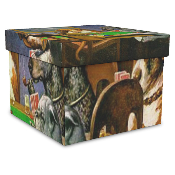 Custom Dogs Playing Poker by C.M.Coolidge Gift Box with Lid - Canvas Wrapped - XX-Large