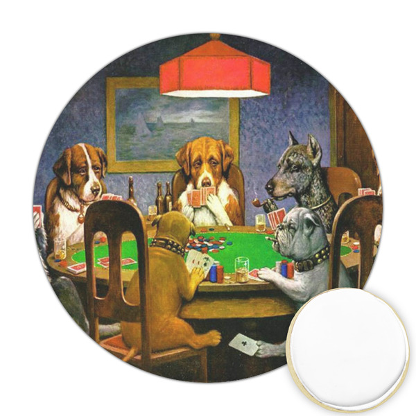 Custom Dogs Playing Poker by C.M.Coolidge Printed Cookie Topper - 2.5"