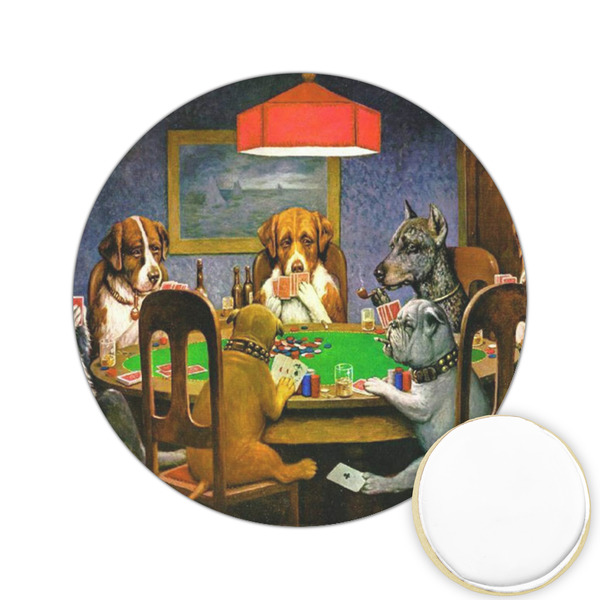 Custom Dogs Playing Poker by C.M.Coolidge Printed Cookie Topper - 2.15"