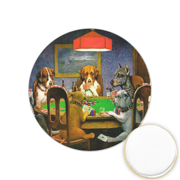Custom Dogs Playing Poker by C.M.Coolidge Printed Cookie Topper - 1.25"