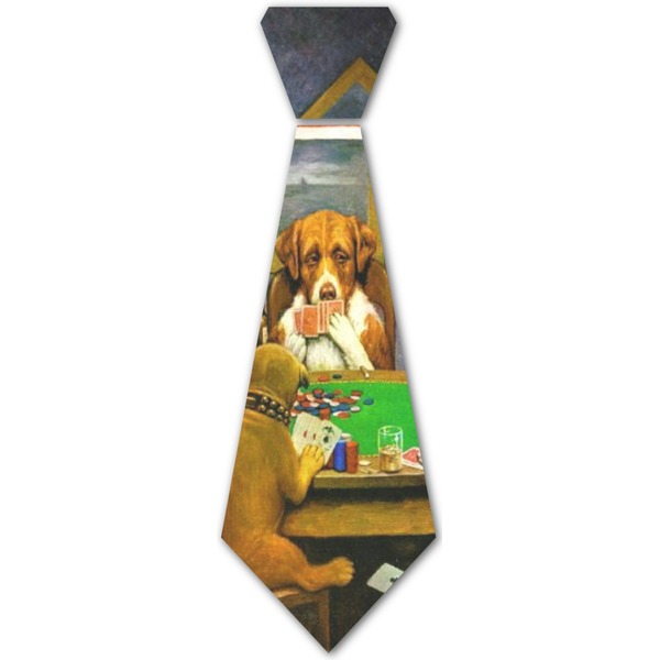 Custom Dogs Playing Poker by C.M.Coolidge Iron On Tie