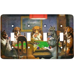 Dogs Playing Poker by C.M.Coolidge Light Switch Cover (4 Toggle Plate)