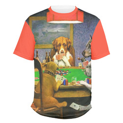 Dogs Playing Poker by C.M.Coolidge Men's Crew T-Shirt - 2X Large