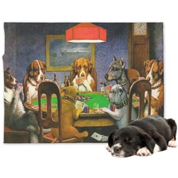 Dogs Playing Poker by C.M.Coolidge Dog Blanket - Regular