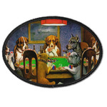 Dogs Playing Poker by C.M.Coolidge Iron On Oval Patch