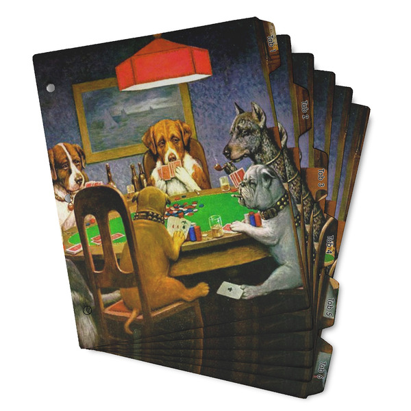 Custom Dogs Playing Poker by C.M.Coolidge Binder Tab Divider - Set of 6