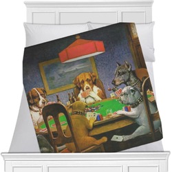 Dogs Playing Poker by C.M.Coolidge Minky Blanket - 40"x30" - Double Sided