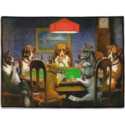 Dogs Playing Poker by C.M.Coolidge Door Mat - 24"x18"