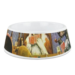 Dogs Playing Poker by C.M.Coolidge Plastic Dog Bowl