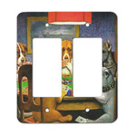 Dogs Playing Poker by C.M.Coolidge Rocker Style Light Switch Cover - Two Switch