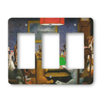 Dogs Playing Poker by C.M.Coolidge Rocker Style Light Switch Cover - Three Switch