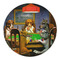 Dogs Playing Poker by C.M.Coolidge Round Paper Coaster - Approval