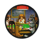 Dogs Playing Poker by C.M.Coolidge Iron On Round Patch