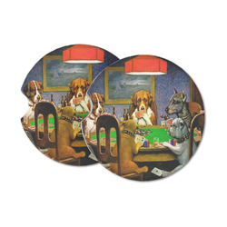 Dogs Playing Poker 1903 C.M.Coolidge Sandstone Car Coasters - Set of 2