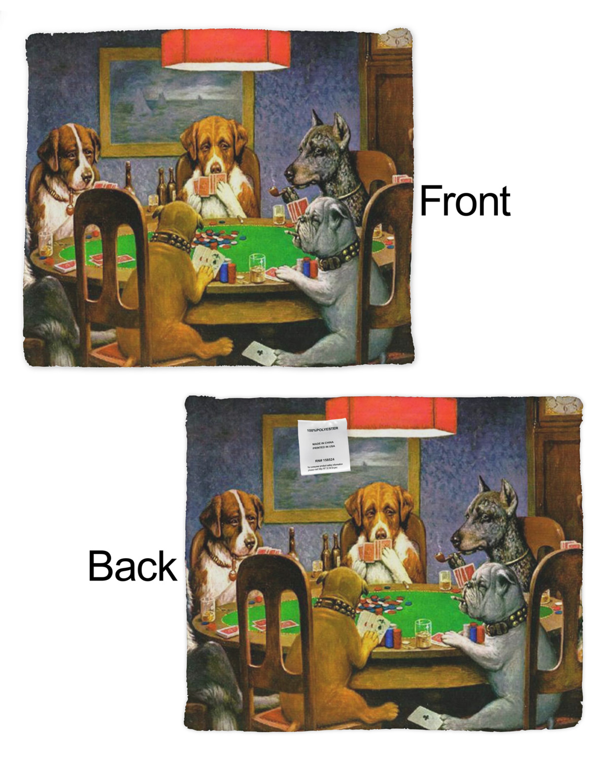 Dogs playing 2024 poker blanket