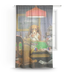 Dogs Playing Poker by C.M.Coolidge Sheer Curtain - 50"x84"