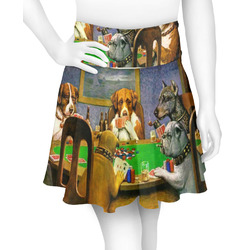 Dogs Playing Poker by C.M.Coolidge Skater Skirt - X Large