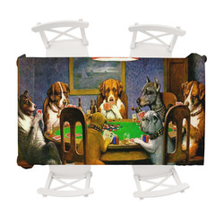 Dogs Playing Poker by C.M.Coolidge Tablecloth - 58"x102"