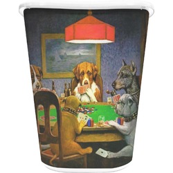 Dogs Playing Poker by C.M.Coolidge Waste Basket - Single Sided (White)