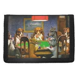 Dogs Playing Poker 1903 C.M.Coolidge Trifold Wallet