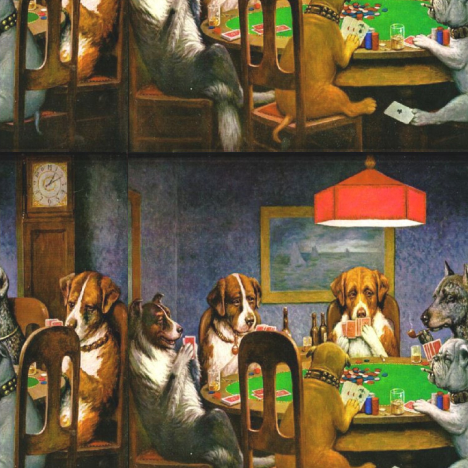 Custom Dogs Playing Poker by CMCoolidge Wallpaper  Surface Covering   YouCustomizeIt