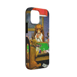 Dogs Playing Poker by C.M.Coolidge iPhone Case - Rubber Lined - iPhone 13 Mini