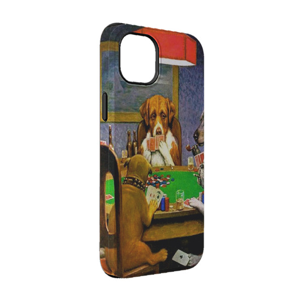 Custom Dogs Playing Poker by C.M.Coolidge iPhone Case - Rubber Lined - iPhone 14