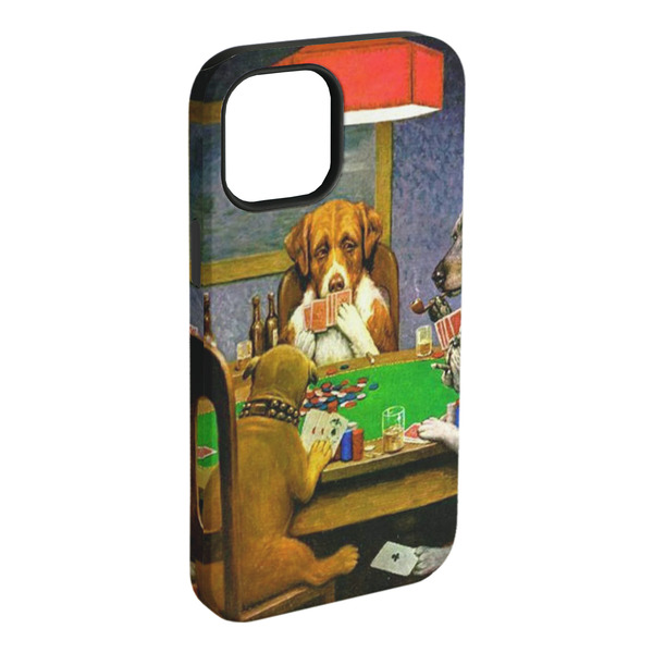 Custom Dogs Playing Poker by C.M.Coolidge iPhone Case - Rubber Lined - iPhone 15 Plus