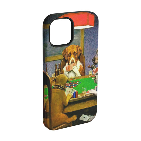 Custom Dogs Playing Poker by C.M.Coolidge iPhone Case - Rubber Lined - iPhone 15 Pro