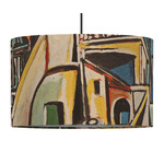 Mediterranean Landscape by Pablo Picasso 12" Drum Pendant Lamp - Fabric