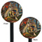 Mediterranean Landscape by Pablo Picasso Black Plastic 5.5" Stir Stick - Double Sided - Round - Front & Back