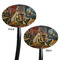 Mediterranean Landscape by Pablo Picasso Black Plastic 7" Stir Stick - Double Sided - Oval - Front & Back