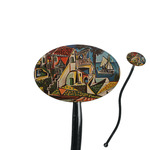 Mediterranean Landscape by Pablo Picasso 7" Oval Plastic Stir Sticks - Black - Double Sided